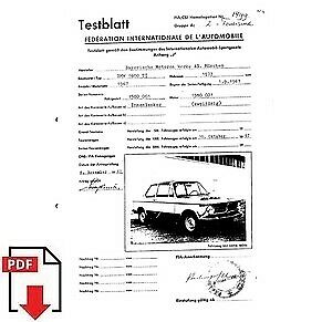 1968 BMW 1600 TI FIA homologation form PDF download